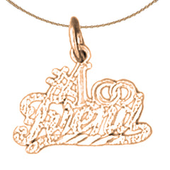 14K or 18K Gold #1 Friend Pendant