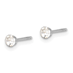 Inverness 14K White Gold 3.3mm Swarovski Crystal Post Earrings