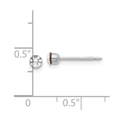 Inverness 14K White Gold 3.3mm Swarovski Crystal Post Earrings
