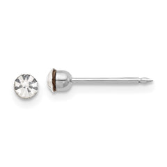 Inverness 14K White Gold 3.3mm Swarovski Crystal Post Earrings