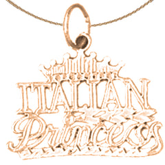 Colgante de princesa italiana de oro de 14 quilates o 18 quilates