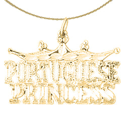 14K or 18K Gold Portuguese Princess Pendant