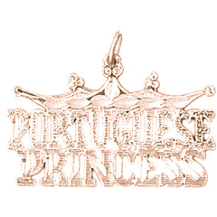 14K or 18K Gold Portuguese Princess Pendant