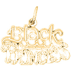 14K or 18K Gold Black Princess Pendant