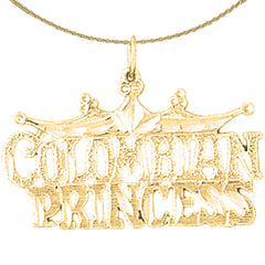 Colgante Princesa Colombiana de Oro de 14K o 18K