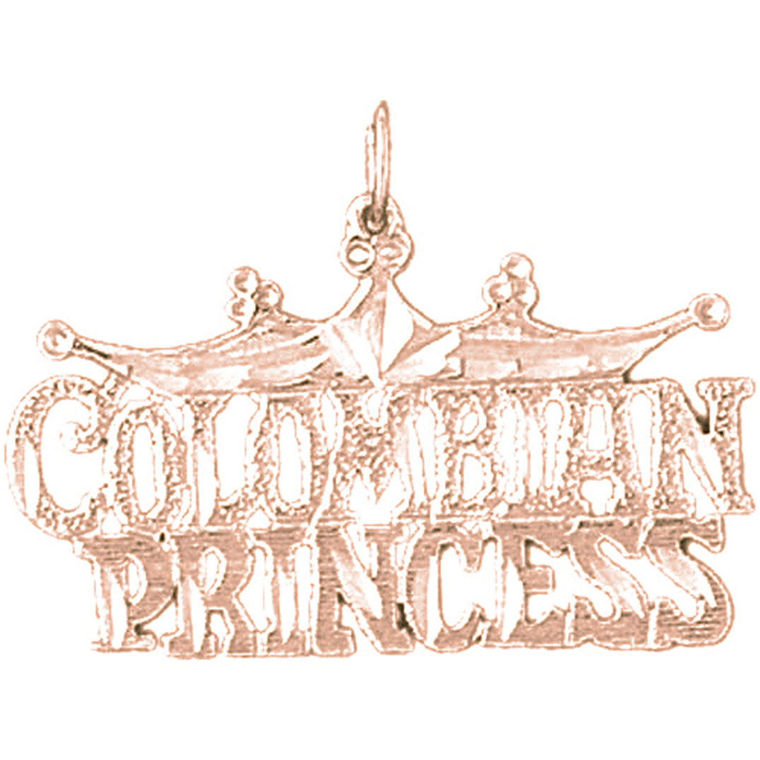 14K or 18K Gold Colombian Princess Pendant