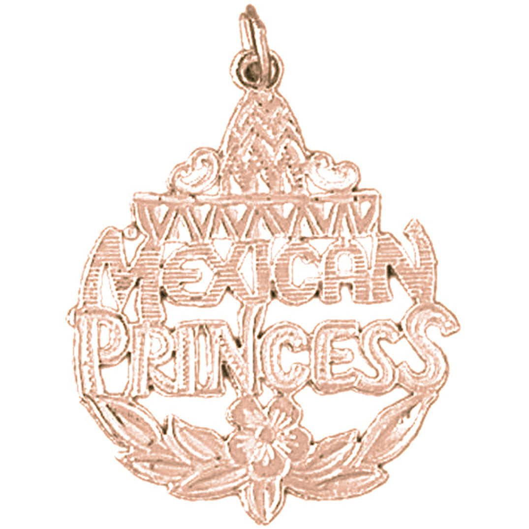 10K, 14K or 18K Gold Mexican Princess Pendant