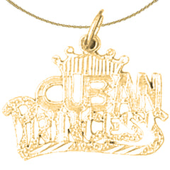 Kubanischer Prinzessinnen-Anhänger aus 14 Karat oder 18 Karat Gold