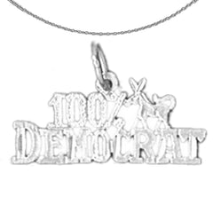 14K or 18K Gold 100% Democrat Pendant