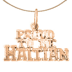 Colgante haitiano Orgulloso de mí de oro de 14 quilates o 18 quilates