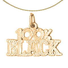 14K or 18K Gold 100% Black Pendant