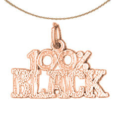 14K or 18K Gold 100% Black Pendant