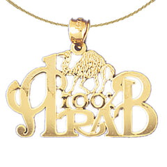 14K or 18K Gold 100% Arab Pendant