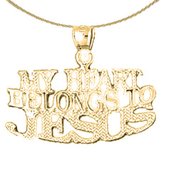 Anhänger aus 10 Karat, 14 Karat oder 18 Karat Gold mit der Aufschrift „Mein Herz gehört Jesus“