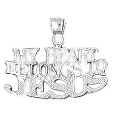 10K, 14K or 18K Gold My Heart Belongs To Jesus Saying Pendant