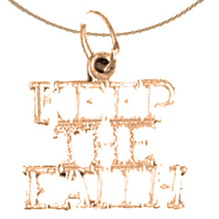 14K or 18K Gold Keep The Faith Saying Pendant