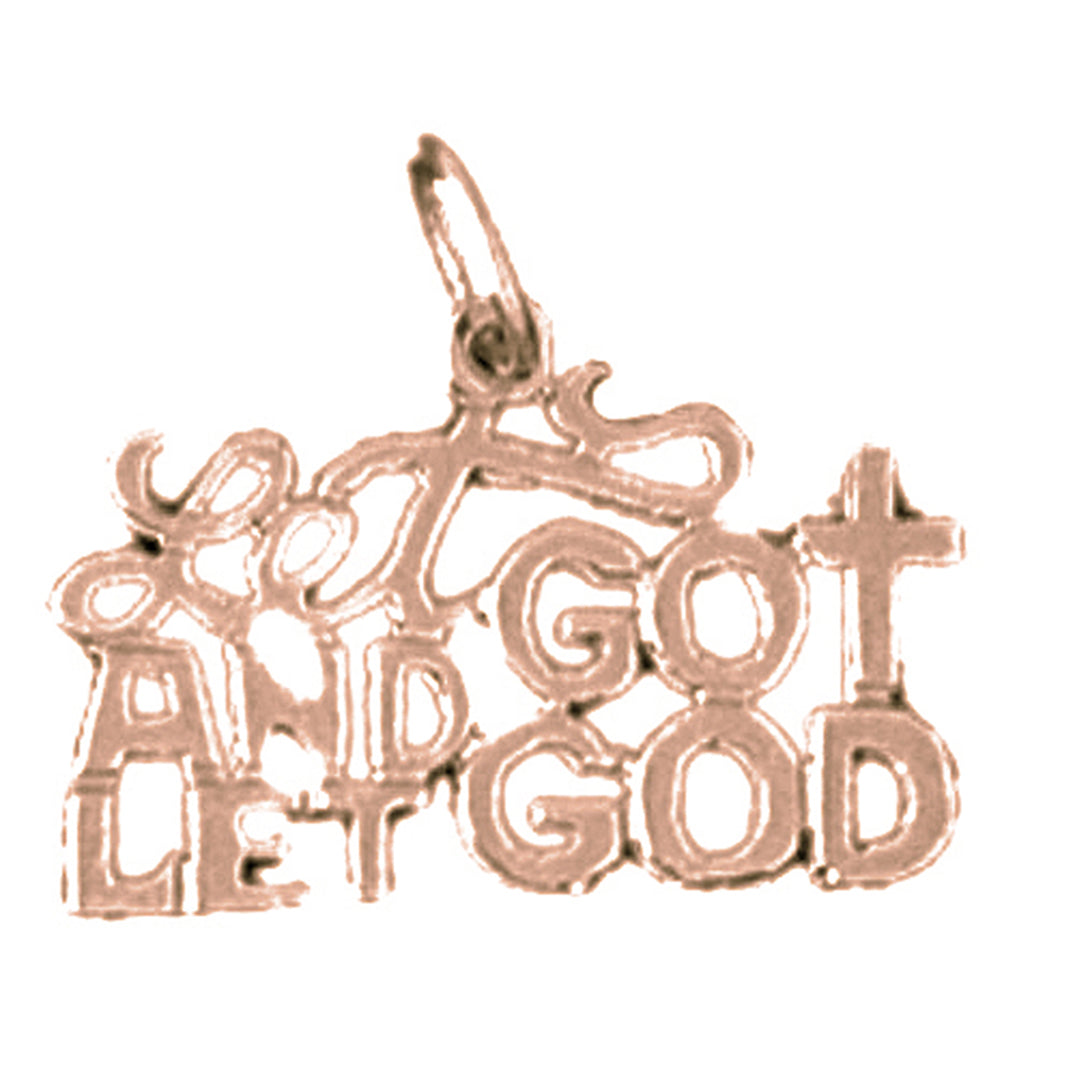 14K or 18K Gold Let Go And Let God Saying Pendant