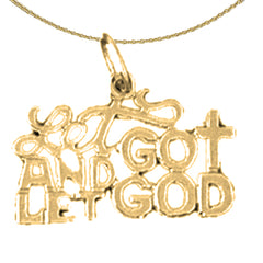 Anhänger mit dem Spruch „Let Go And Let God“ aus 14-karätigem oder 18-karätigem Gold
