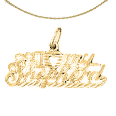 14K or 18K Gold I Love My Shepherd Saying Pendant