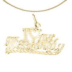 14K or 18K Gold I Love My Missionary Saying Pendant