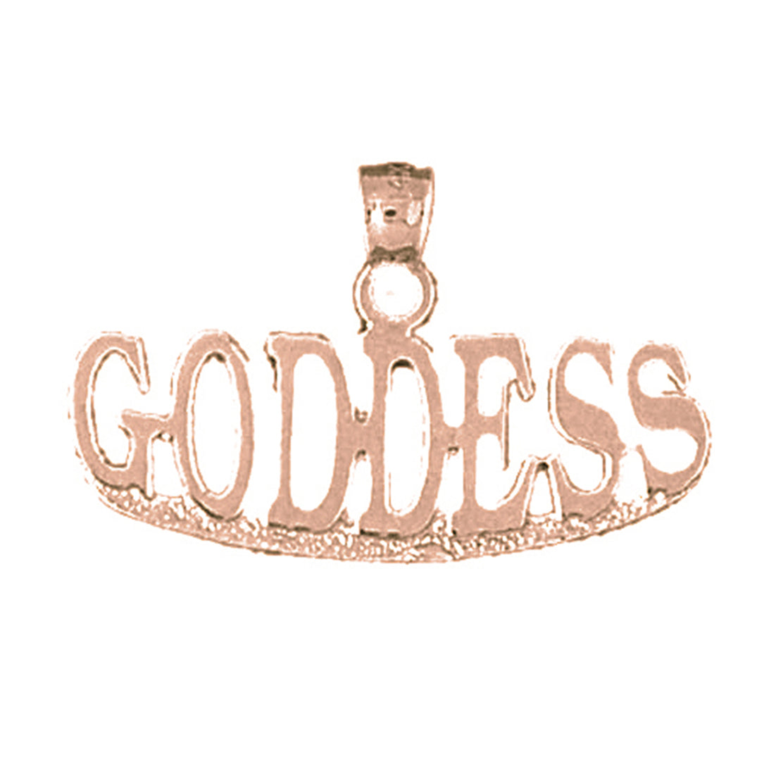 14K or 18K Gold Goddess Saying Pendant