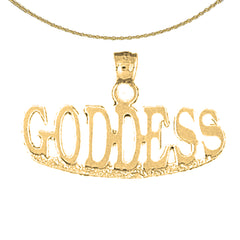 14K or 18K Gold Goddess Saying Pendant