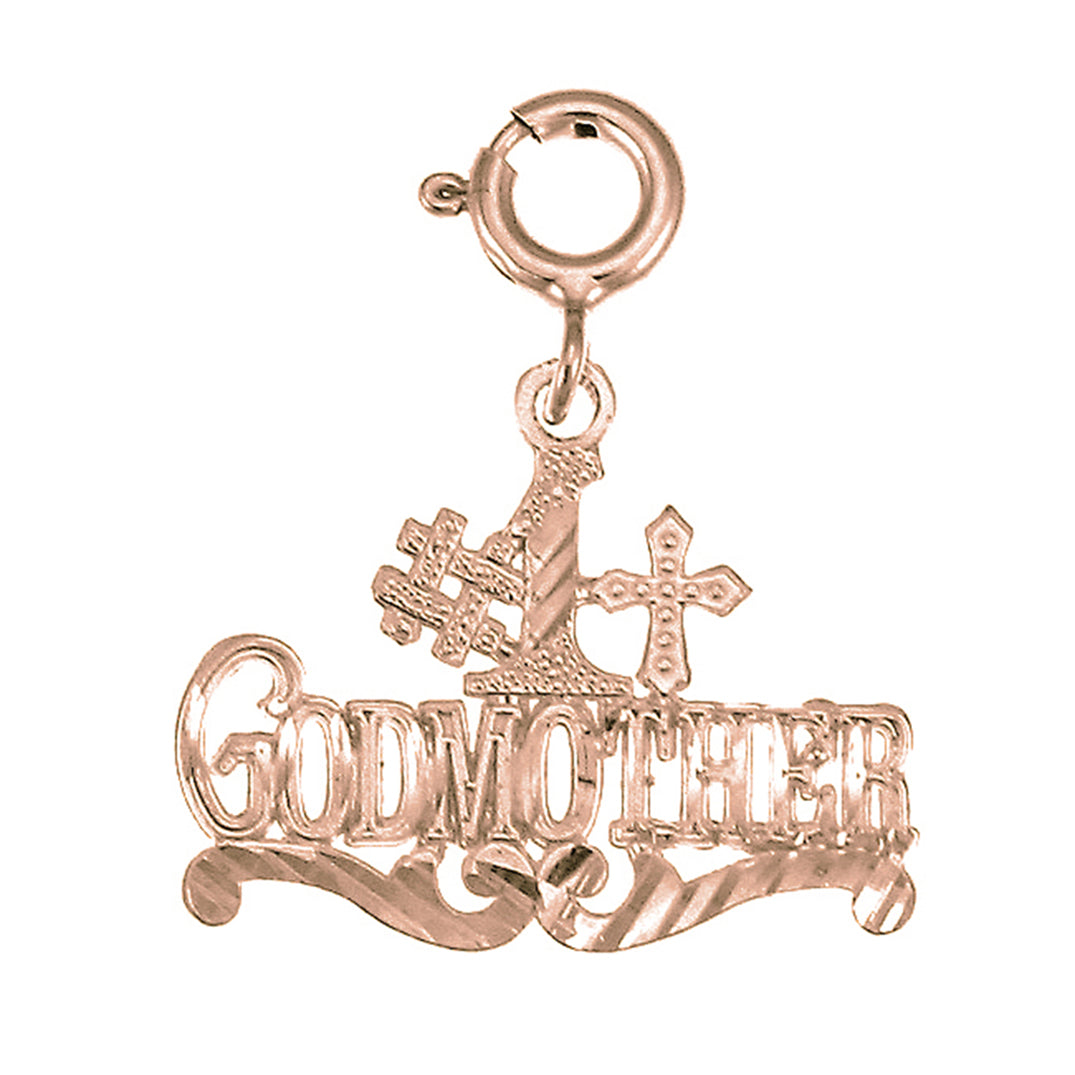 14K or 18K Gold #1 Godmother Saying Pendant