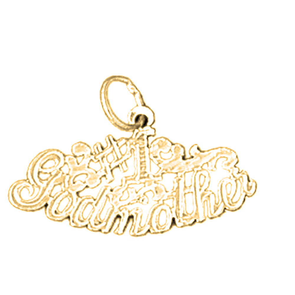 14K or 18K Gold #1 Godmother Saying Pendant