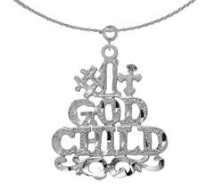 14K or 18K Gold #1 Godchild Saying Pendant