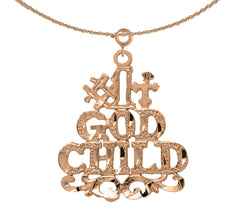 14K or 18K Gold #1 Godchild Saying Pendant