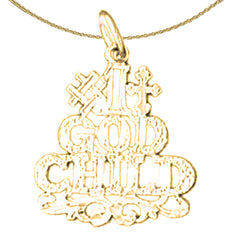 14K or 18K Gold #1 Godchild Saying Pendant