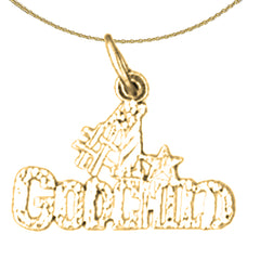 14K or 18K Gold #1 Godchild Saying Pendant