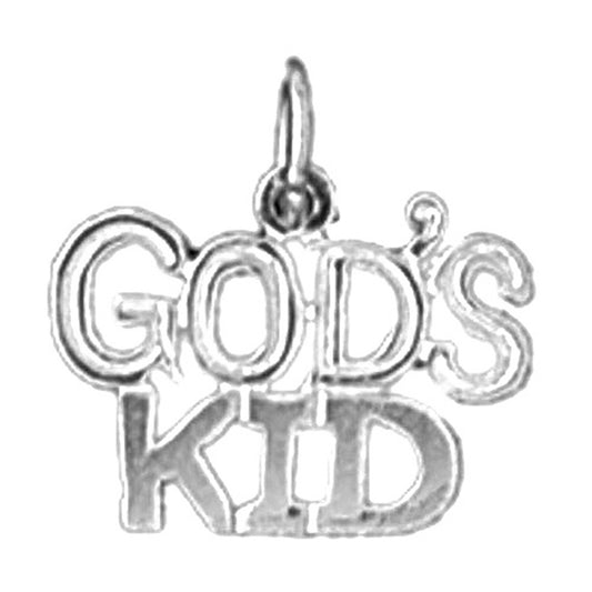 14K or 18K Gold God's Kid Saying Pendant