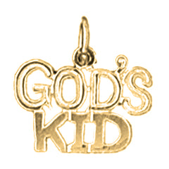 14K or 18K Gold God's Kid Saying Pendant