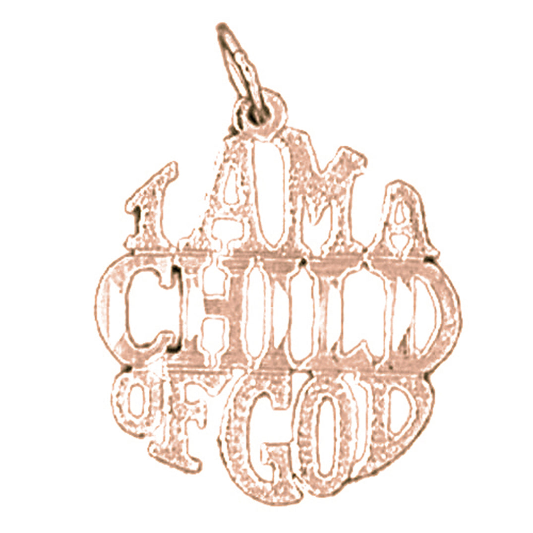 14K or 18K Gold I Am A Child Of God Saying Pendant