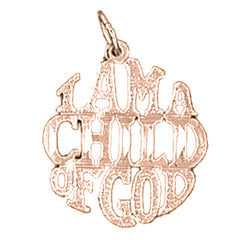 14K or 18K Gold I Am A Child Of God Saying Pendant