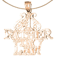 14K or 18K Gold #1 Father-in-Law Saying Pendant