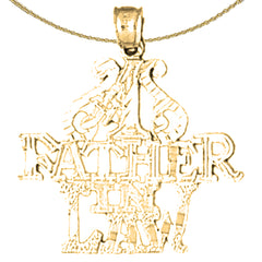 14K or 18K Gold #1 Father-in-Law Saying Pendant