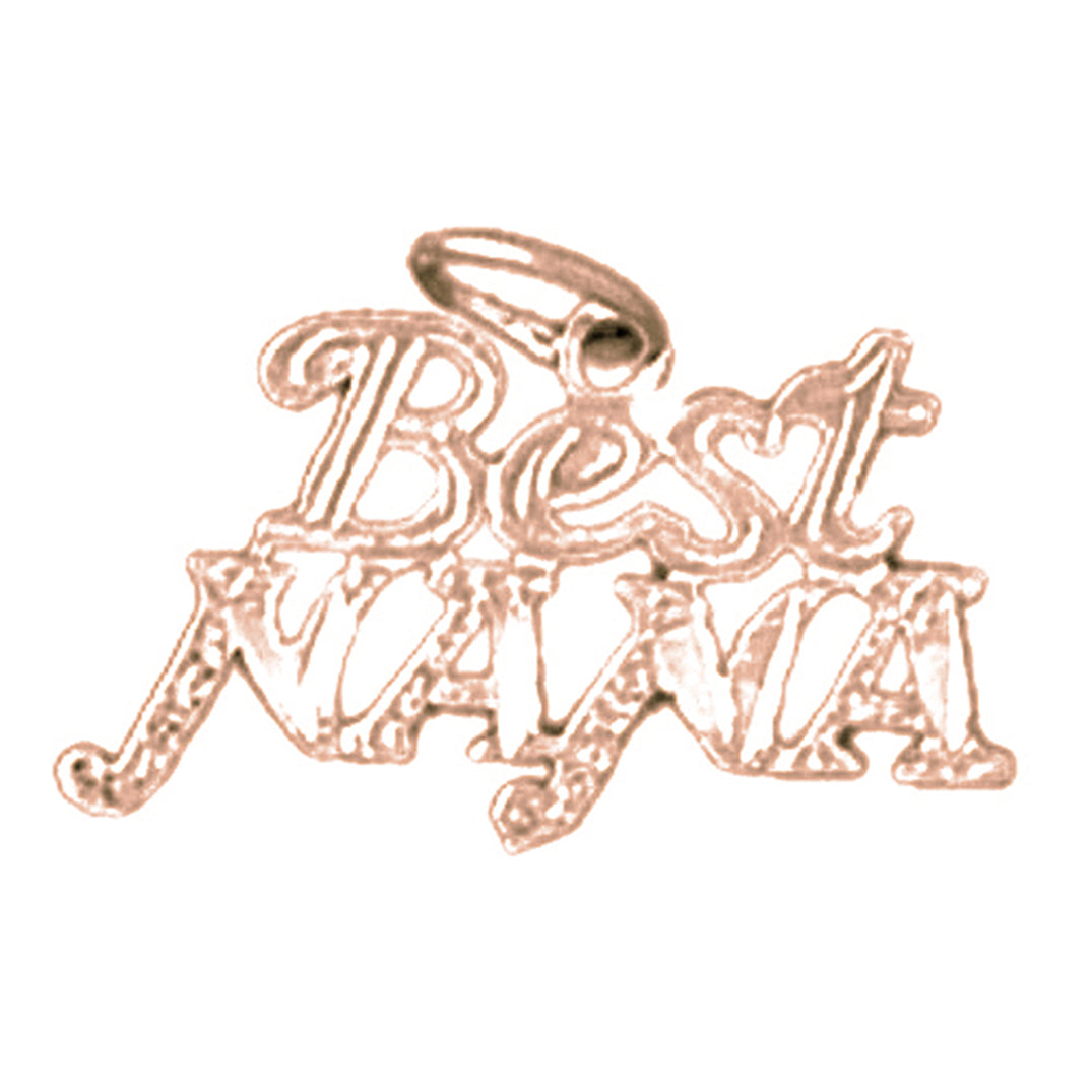 14K or 18K Gold Best Nana Saying Pendant