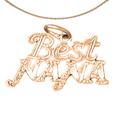 14K or 18K Gold Best Nana Saying Pendant