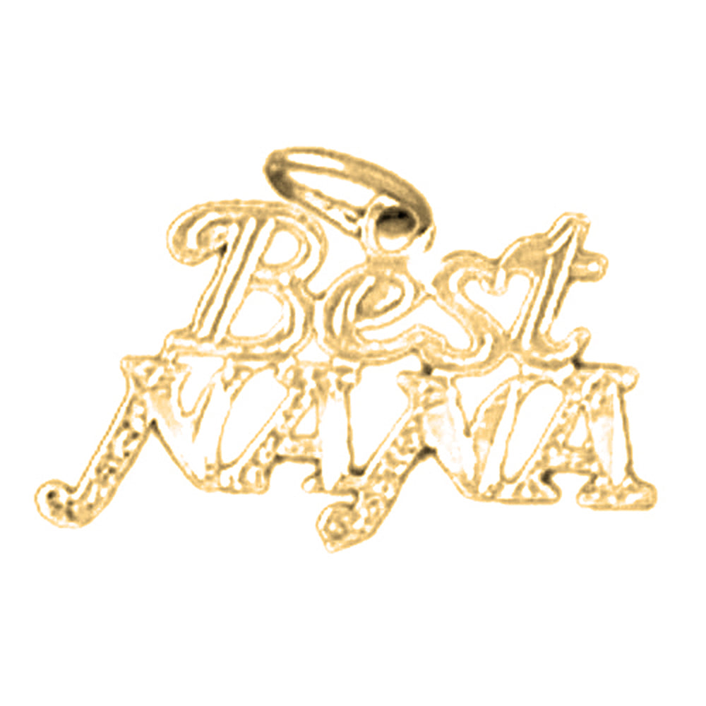 14K or 18K Gold Best Nana Saying Pendant