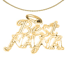 14K or 18K Gold Best Nana Saying Pendant