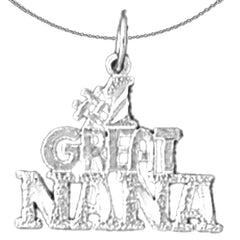 14K or 18K Gold #1 Great Nana Saying Pendant