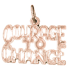 14K or 18K Gold Courage To Change Saying Pendant