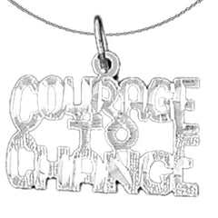14K or 18K Gold Courage To Change Saying Pendant