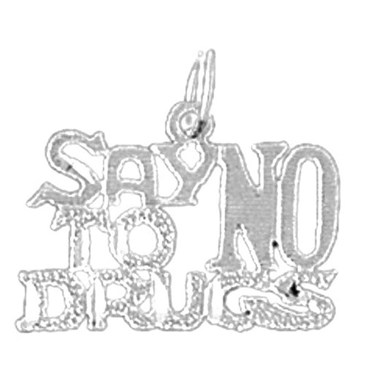 14K or 18K Gold Say No To Drugs Saying Pendant