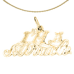 14K or 18K Gold I'm A Miracle Saying Pendant