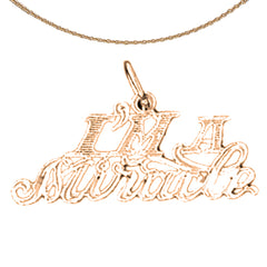 14K or 18K Gold I'm A Miracle Saying Pendant