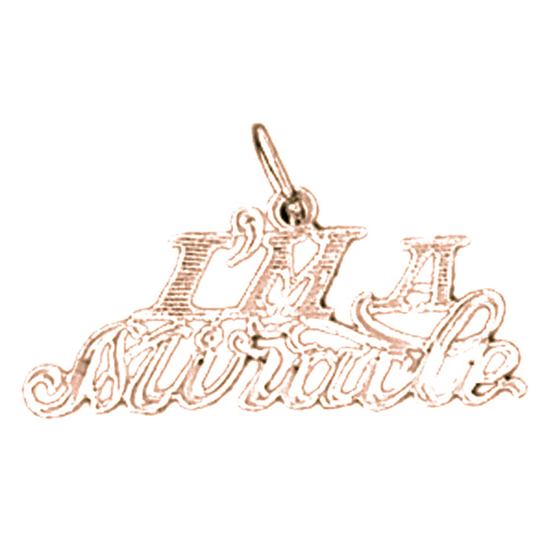 14K or 18K Gold I'm A Miracle Saying Pendant