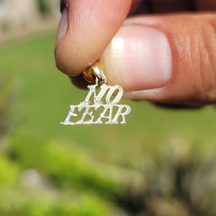 14K or 18K Gold No Fear Saying Pendant